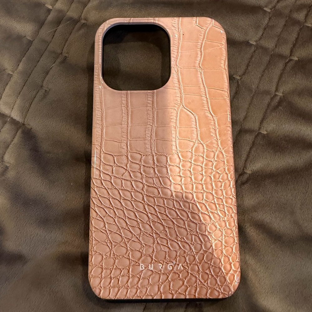 NWOT Elegant Pink Crocodile Pattern Phone Case by Burga for IPhone 13 Pro